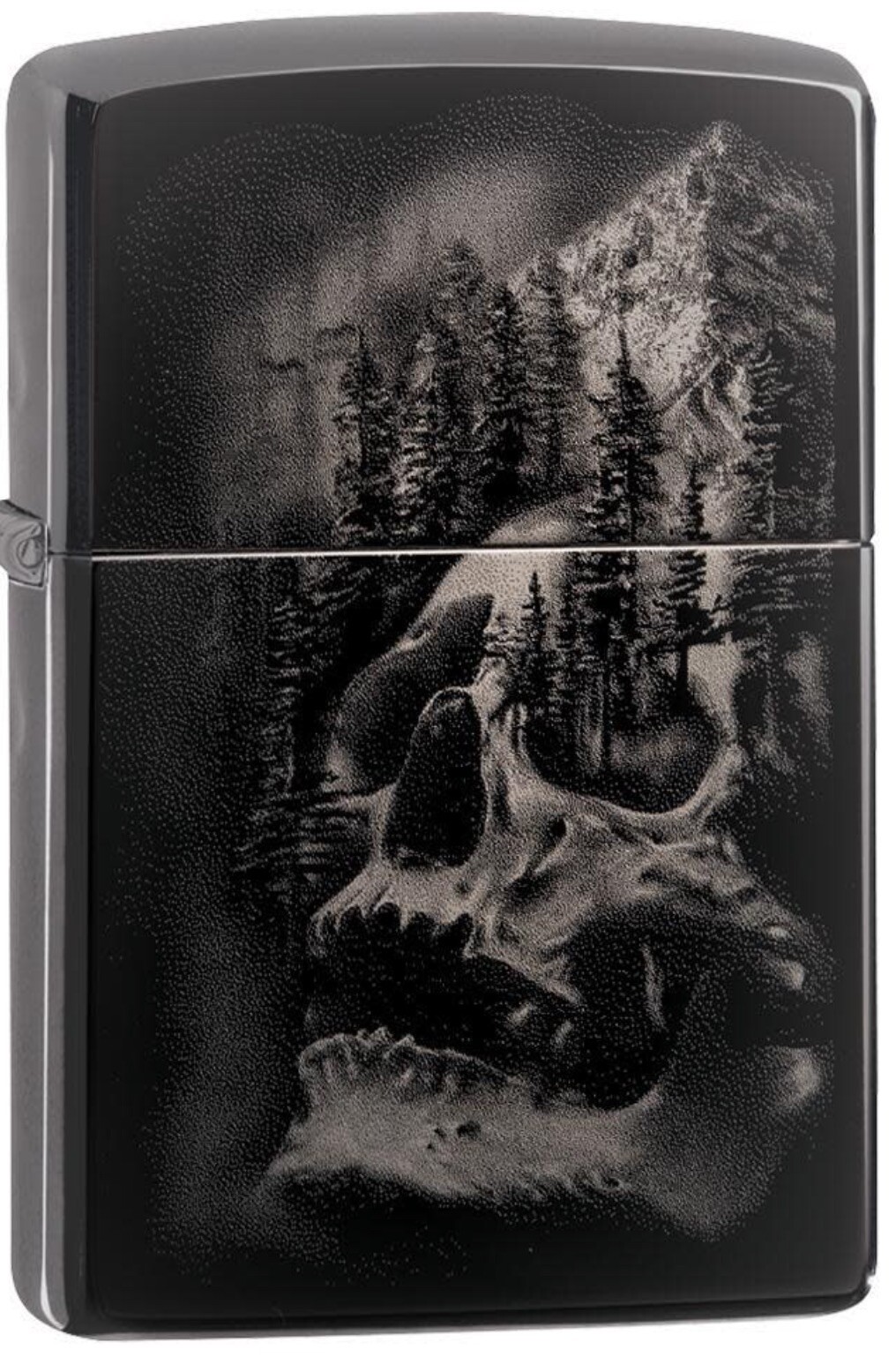 Zippo Skull Mountain Design Black Ice Windproof Pocket Lighter - New