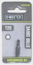 Master Mechanic 442558 Star Drive Screwdriver Insert Bit Tip, Torx 25 , 1"