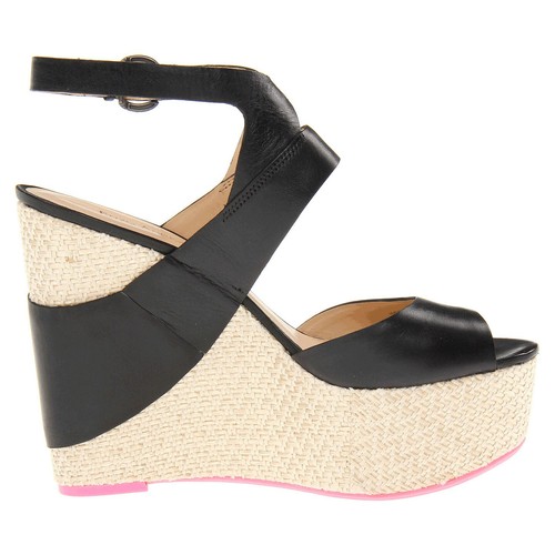 Enzo Angiolini Zariyah platform wedge sandals black leather zig zag pattern 6/36 - Picture 13 of 16