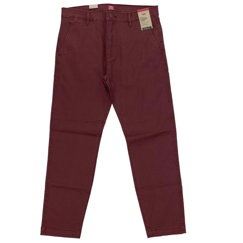 Levis XX Chino Tapered Fit Pants in Burgundy - Select Your Size