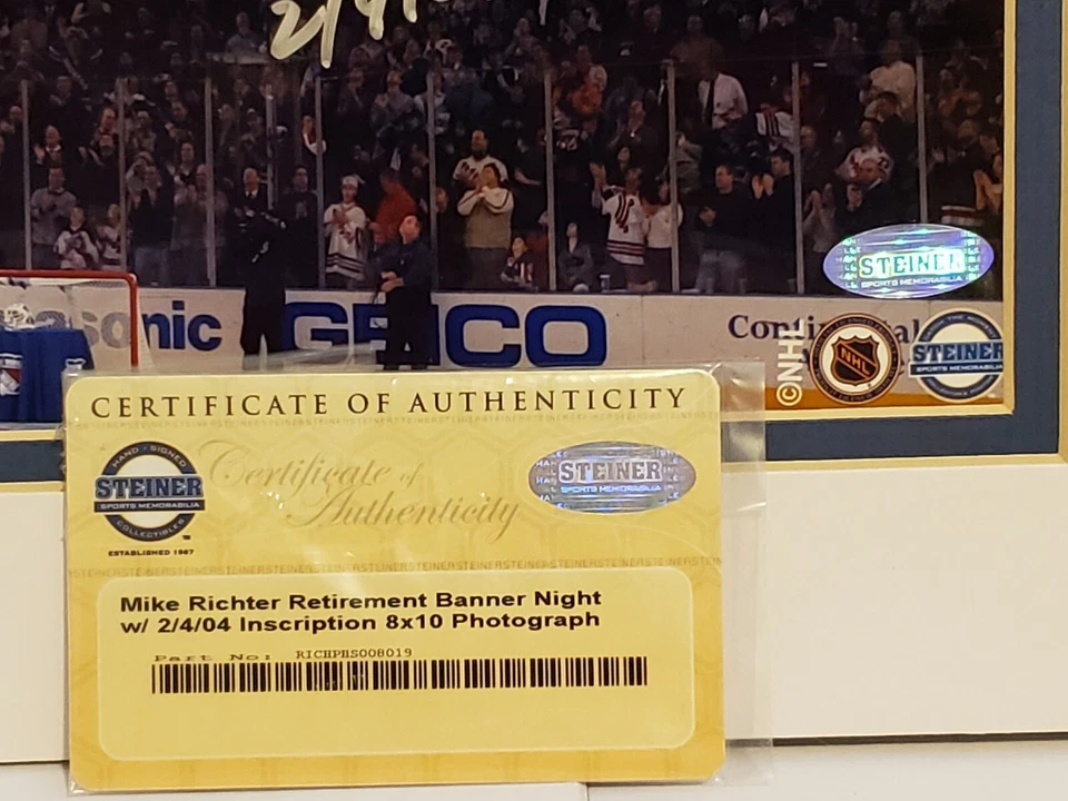 Mike Richter Signed New York Rangers 11x14 Matted 8x10 Photo Insc Steiner COA  - Image 4 of 4