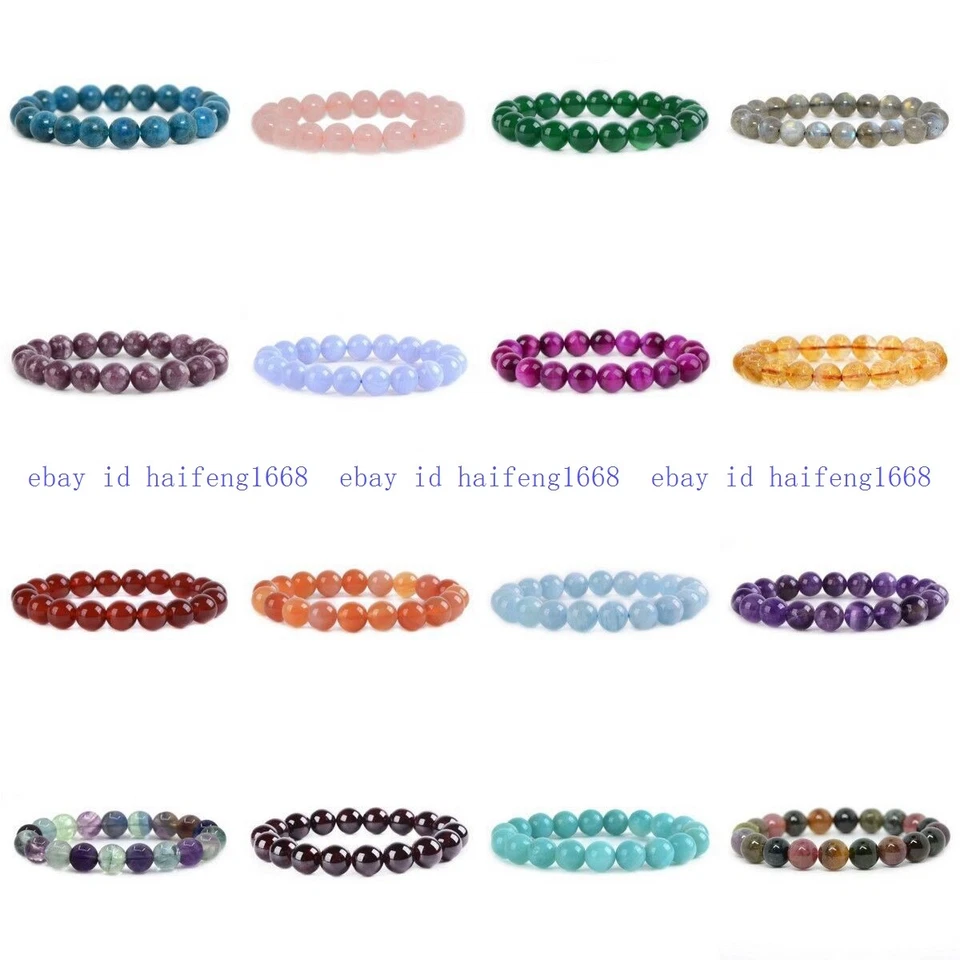 Echte Natürliche 6/8/10/12mm Multicolor Edelstein Runde Edelstein Armband 7.5"