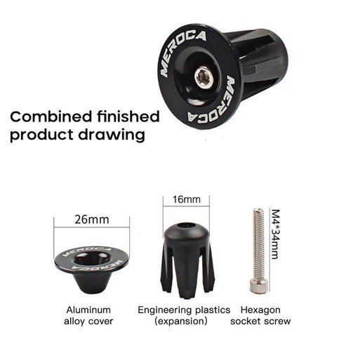 2x Bike Bar End Plugs Handlebar Caps Bicycle Grips Cover MTB Mountain Road Grips - Picture 5 of 25