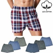 3-12 Pack Mens Boxer Shorts Underwear Trunk Plaid Cotton Blend Briefs Size M-2XL