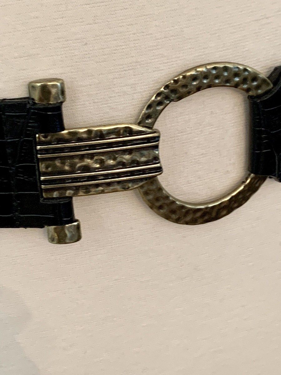 vintage Amiee-Lynn Brutalist Belt Hammered Brass Buckle  display picture 3