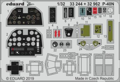 MW22 EDUARD 32962 P-40N INTERIOR 1/32 1/32 PE SET for TRUMPETER