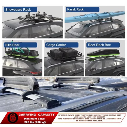Aluminum Roof Rack Cross Bars for Kia Sorento XM 2009-14 Gear Carrier BLACK 2Pcs - 第 5/15 張圖片