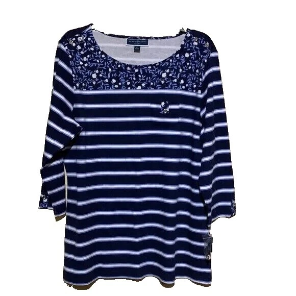 Cotton Casual Striped Blouse Tops for Women