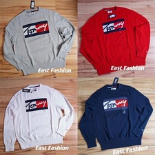 NWT Men's Tommy Hilfiger signature box logo Pullover Sweater S M L XL XXL XXXL
