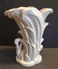 Vintage McCoy White Swan in Reeds Vase Planter 1940s Art Deco 9"