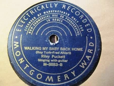 1940 RILEY PUCKETT Guitar Walking my Baby Back Home/ MA! Montgomery Ward M-8883