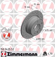 2X Zimmermann Bremsscheibe Sport Z 150.3435.52 FüR E85 BMW Z4 Roadster