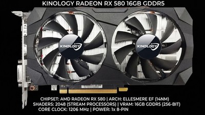  16GB VRAM AMD Gaming GPU Radeon RX 580 GDDR5 Graphics Card Video Card