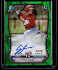 COY JAMES 2026 BOWMAN CHROME AUTO GREEN LAVA REFRACTOR 67/99 WASHINGTON