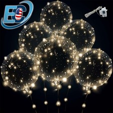10/20/30/50Pcs LED Light Up Bobo Balloons Clear Bubble Balloon for Wedding Party
