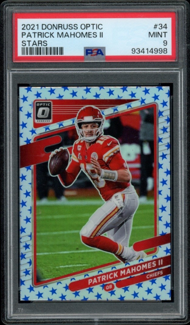 2021 Donruss Optic Patrick Mahomes II Stars #34 Chiefs PSA 9 Graded