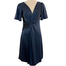 Elie Tahari Satin Twist Front Mini Dress Shor...