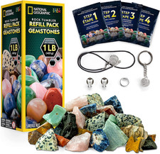 National Geographic Rock Tumbler Refill Kit 1 Lb. Gemstones Rocks for Tumbli