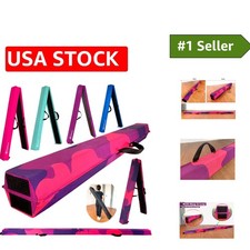 6FT Kids Adults Folding Balance Beam - Anti-Slip Hooped Design for Stability