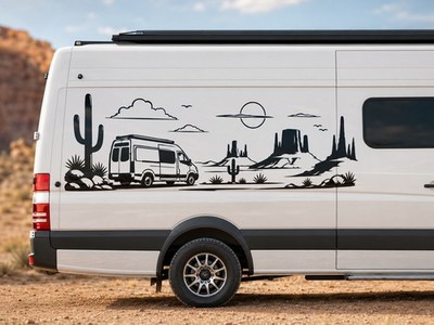 Van Life Wüste Sonne Auto Wandaufkleber Abenteuer Camper Van Wohnwagen Vinyl Deca Kunst