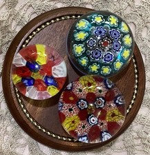  VTG Art Murano Millefiori Glass  Lot of 3 Pa...