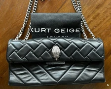 KURT GEIGER Leather LONG Kensington Chain Strap Crossbody Bag Dustbag Included