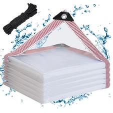 Clear Waterproof Tarp with Grommets,Heavy Duty Clear Vinyl Plastic Tarps for ...