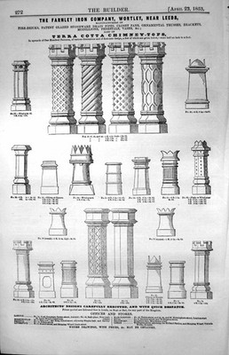 Old Farnley Iron Company Terracotta Schornsteinplatten Architekt Entwürfe 18 19.