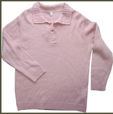 Damen Strickpullover Gr.40 Rosa Pullover 80er Jahre Polo Kragen Restposten