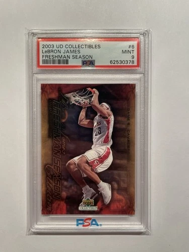 LeBron James - Rookie Card - 2003-04 UD Collectibles Freshman Season #6 - PSA 9
