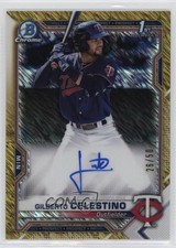 2021 Bowman Chrome HTA Gold Shimmer Refractor 26/50 Gilberto Celestino Auto 1p5