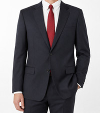 Hickey Freeman Neiman Marcus Blazer Sport Coat Mens 46R Black 100% Wool USA-Made