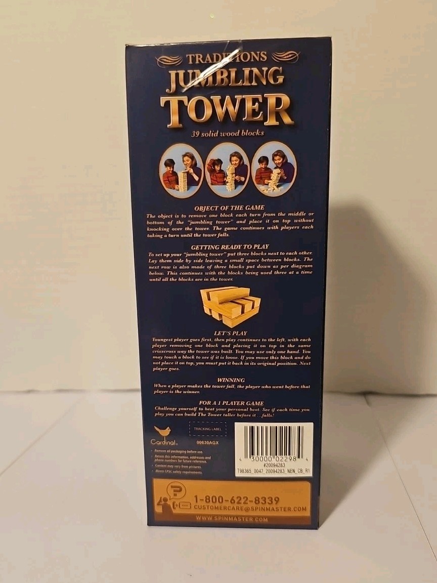 Tumbling Tower Stacking Blocks Game Classic 39 Wood Piece Gift Set New