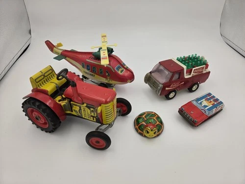 Lot of Buddy L, Schylling Tin Litho, Friction Fire Truck, Zetor Tractor, Misc