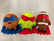 Lot Of 3 FAO Schwarz Heroes Of The Game Basketball, Tennis, Football Plush