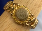Vtg The American Queen Sweetheart Bracelet 5-9.5" Costume Jewelry Stretch Band