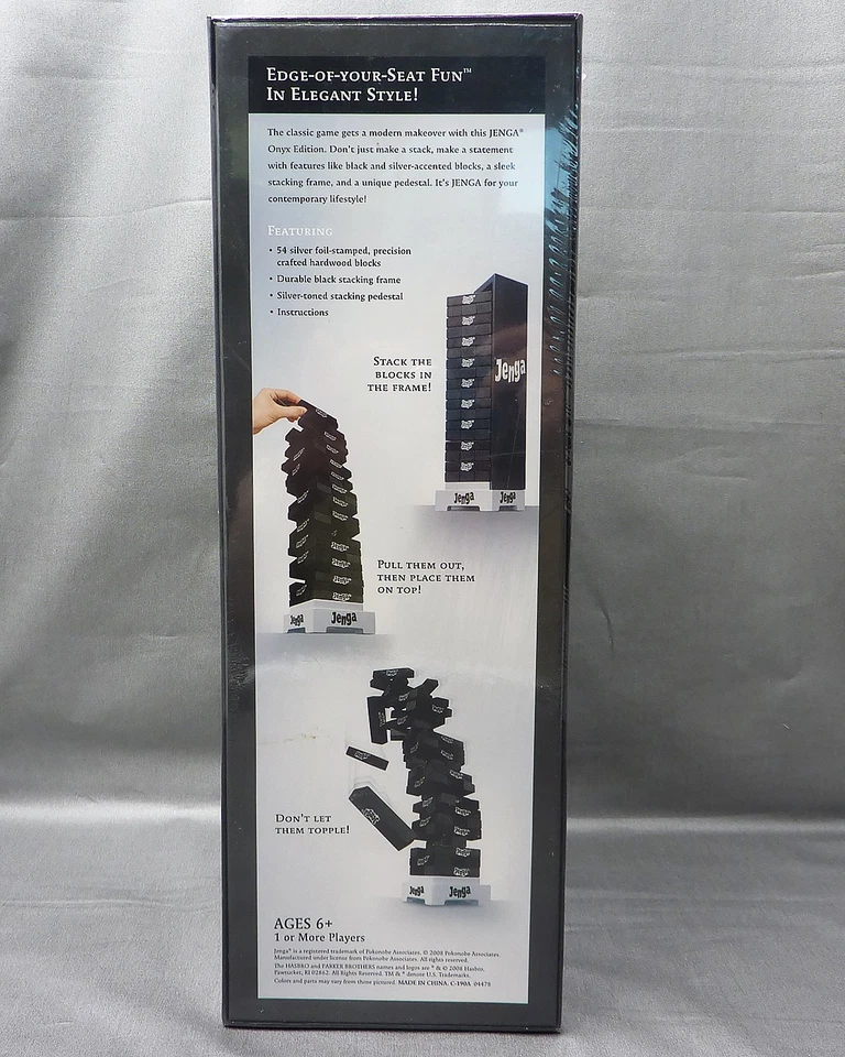 Jenga Onyx Edition Barnes & Noble Exclusive ~ Sealed / New ~Parker Bros 2008 - Image 3 of 4