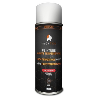 Hochtemperaturfarbe 650°C Schwarz 400ml - IRONTEK | IT202