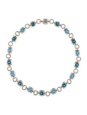 David Yurman Renaissance Blue Topaz Necklace Endless Beauty 925 Sterling Silver