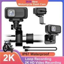 Motorcycle Bicycle Dash Camera 2K HD WiFi APP 64GB SD Card 3 Brackets Waterproof