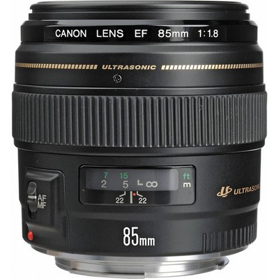 Canon EF 85mm f/1.8 USM Telephoto Lens for DSLR Cameras - Black Excellent Condit