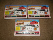 Lot of 3: Remco - Santa Fe Freight All Aboard Railroad Train Sets New, 1990
