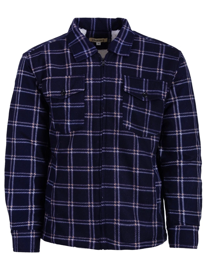 Herren Fleece Holzfällerhemd Thermohemd gefüttert Gr. M-2XL Brusttaschen - Bild 3 von 3