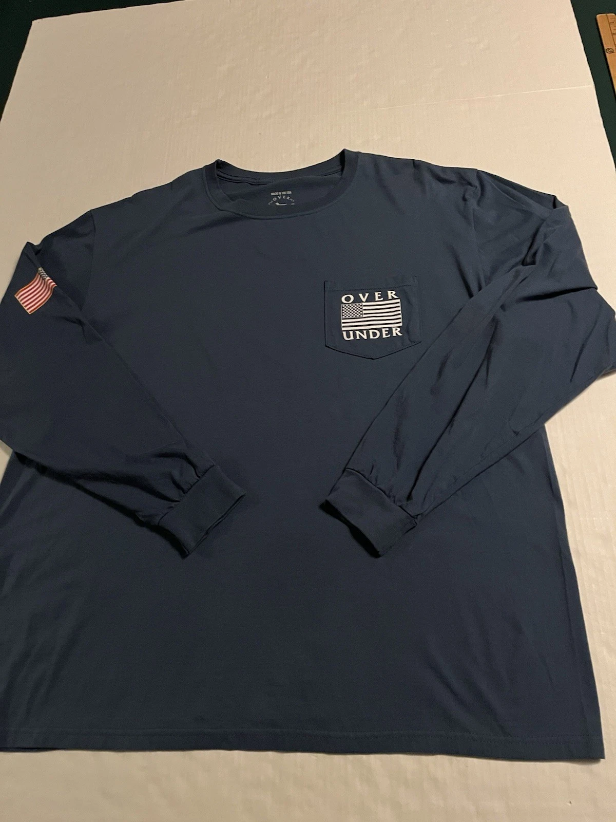 NEW Over Under Dog Flag Logo Sporting Lifestyle Long Sleeve T-Shirt XL Made USA image 4
