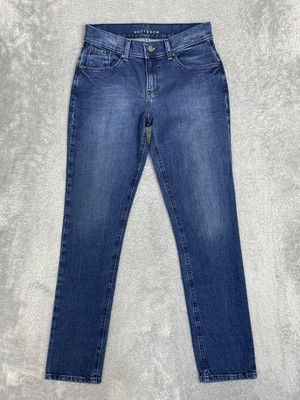 Mott & Bow Slim Straight Jeans Womens 28x32 Blue Stretch Medium Wash