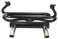 Empi 1-3/8 Inch 2 Tip Exhaust with Chrome Tips for VW Beetle - 3417