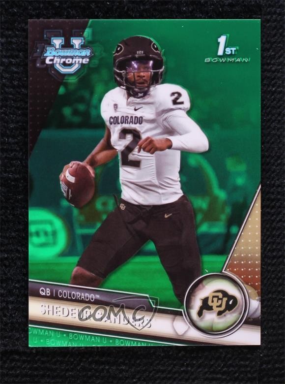 2023 Bowman U Chrome Green Refractor 18/99 Shedeur Sanders #16 1i3j