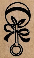 Baby Rattle 1 1/2 x 2 1/2" Mounted Rubber Stamp, Object Stamp, Rattle Stamp