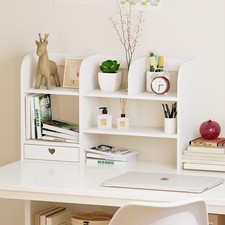 Desktop Bookshelf Adjustable Desk Storage Organizer Display Shelf Bookcase Rack