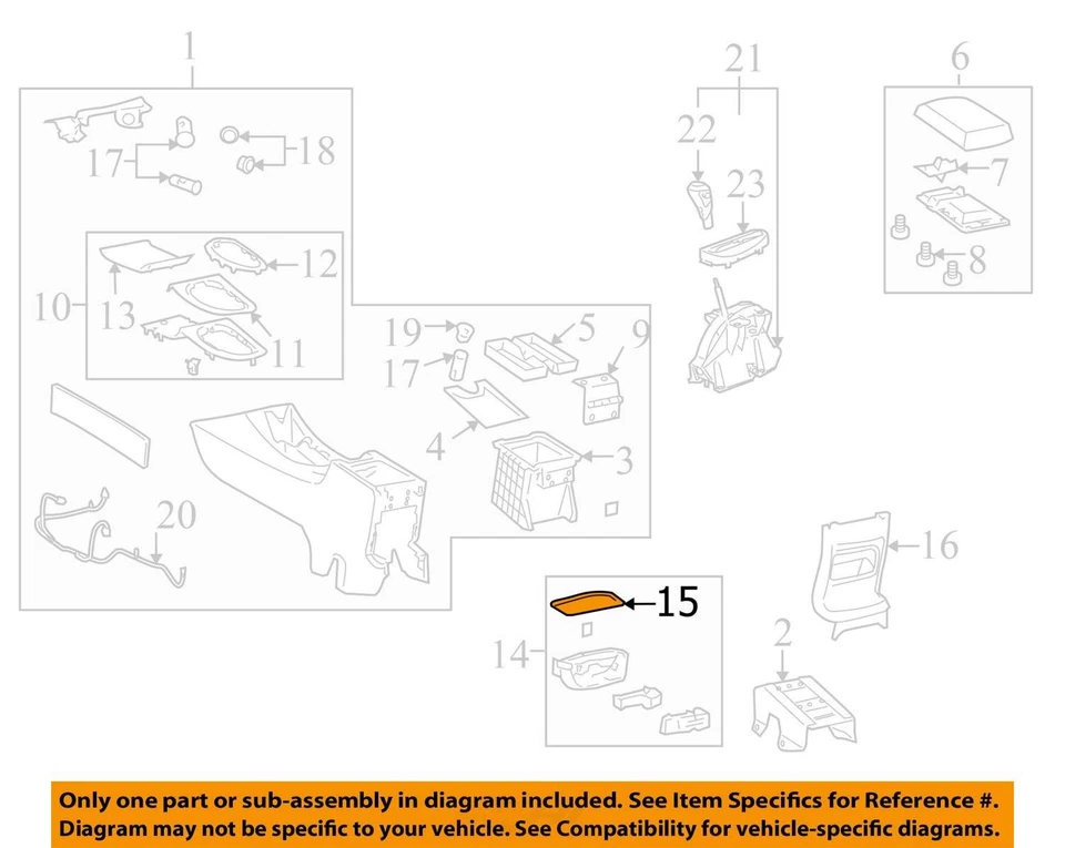SE ADAPTA A CHEVROLET IMPALA 2006-2008 REVESTIMIENTO F/FLR CNSL RR CUP HL 15867982 - NUEVO OEM Foto 2 de 3